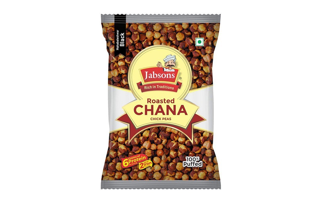 Jabsons Mahabaleshwar Black Roasted Chana Chick Peas   Pack  200 grams
